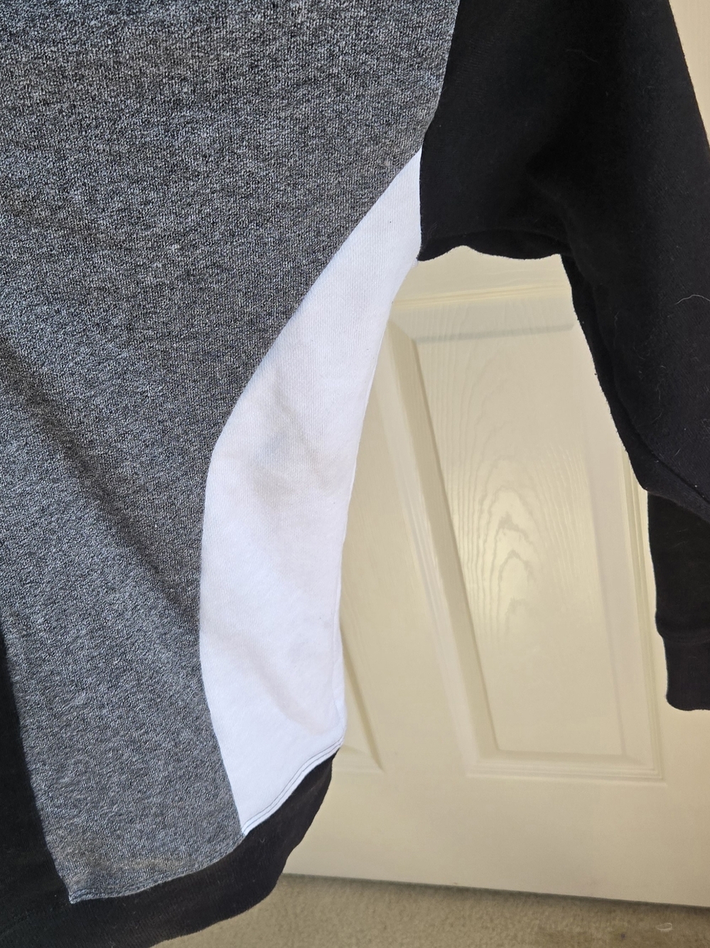Calvin Klein Black and Gray Colorblock Hooded Pullover - Picture 3 of 4